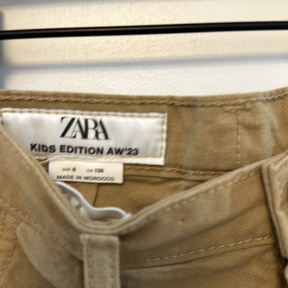 ZARA kids edition pleated khaki cargo wide leg pant - Picture 3 of 5